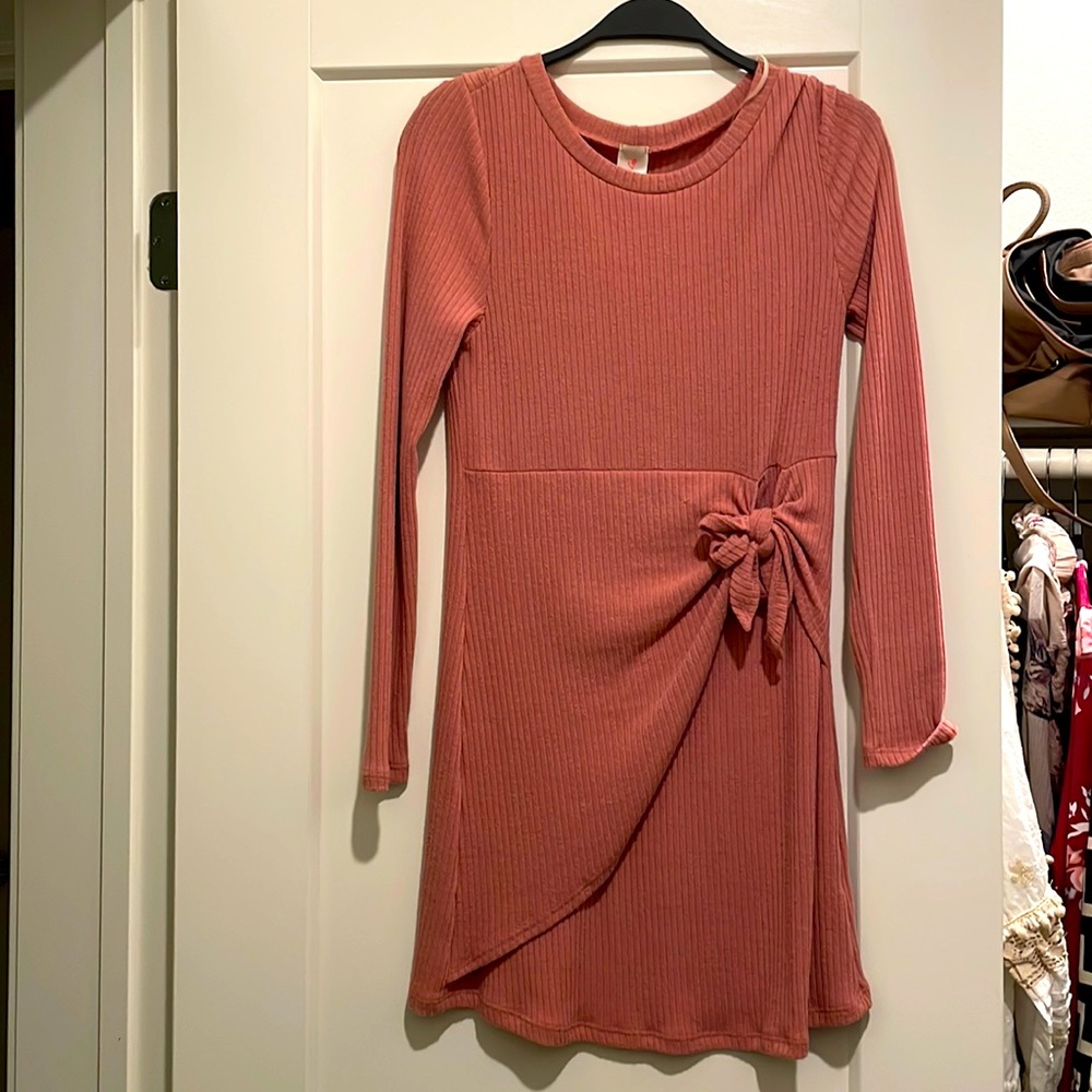Pink faux wrap dress